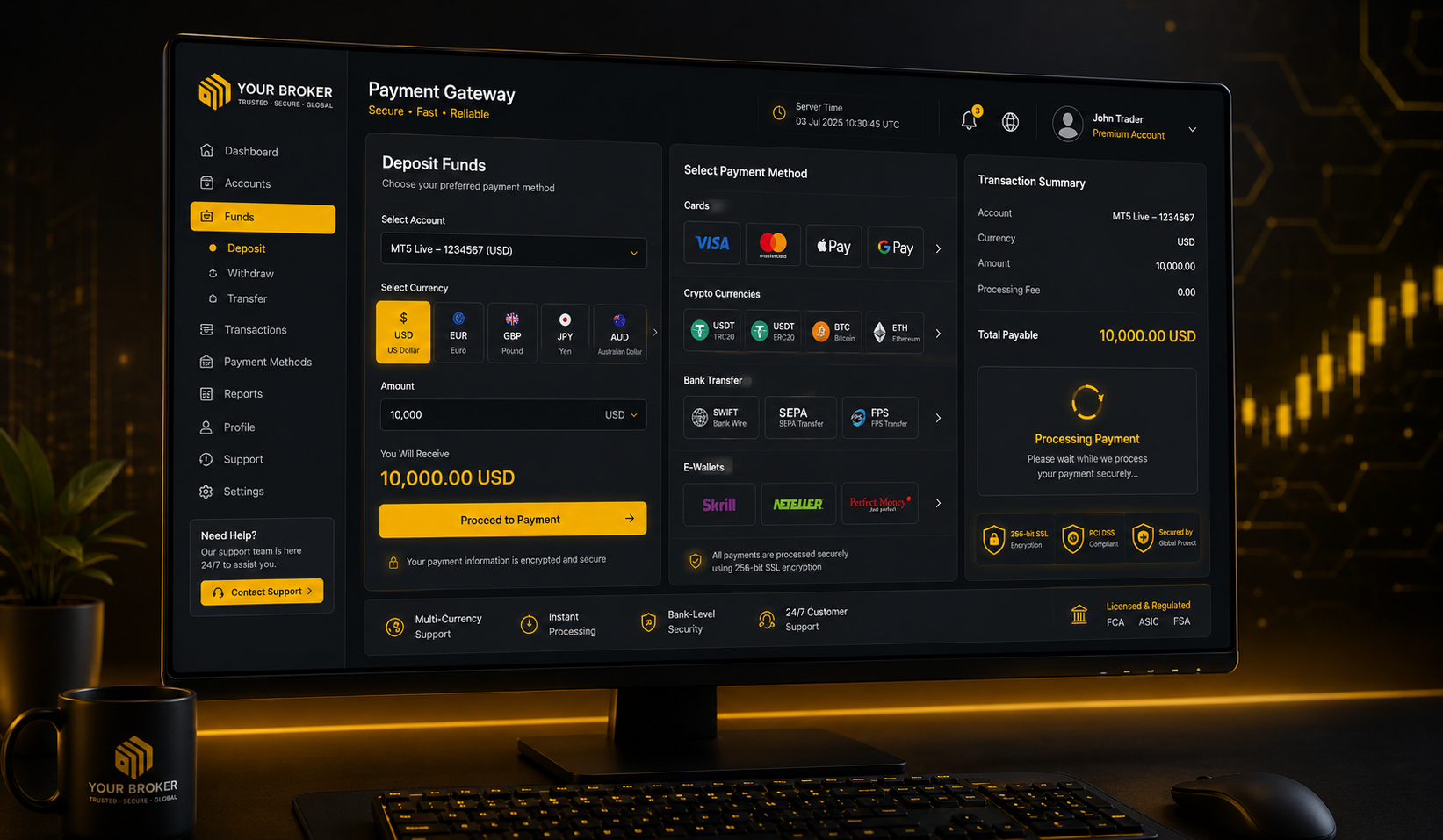 Solution de passerelle de paiement forex