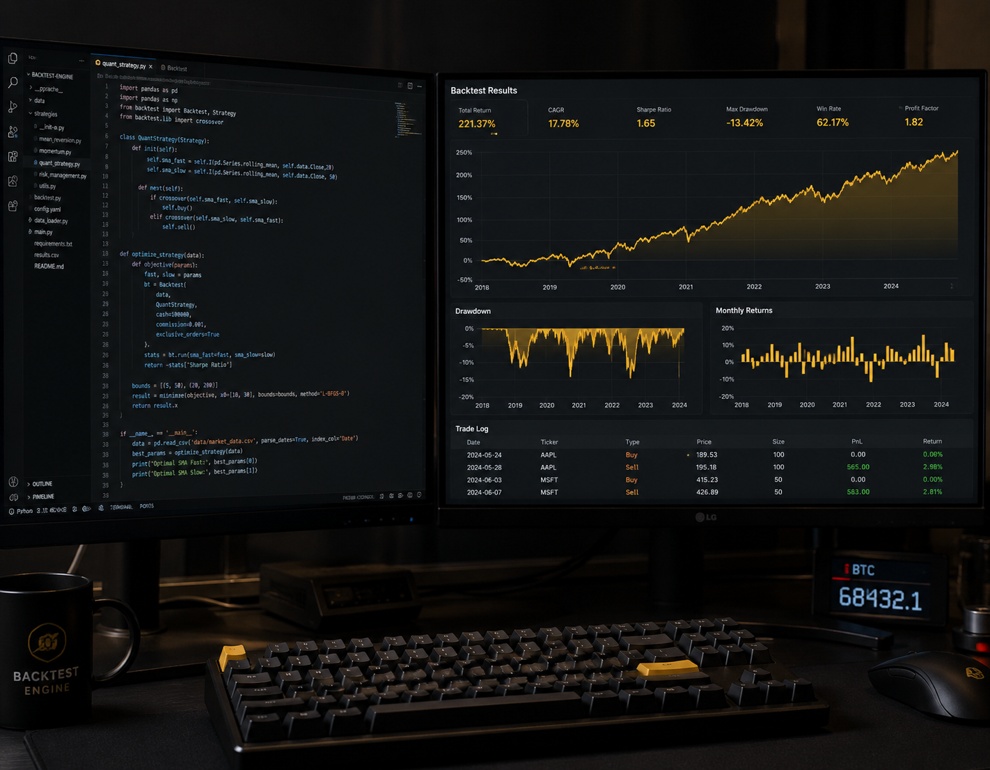 Tableau de bord de la suite de plugins forex